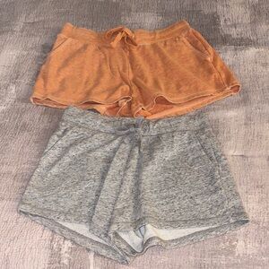 TWO Pairs of Old Navy Sweat Shorts - Gray/Orange